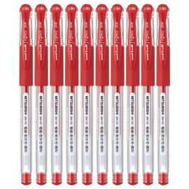 Uni-ball Signo Gel Ink Pen, 0.38 mm tip, Red, Pack of 10 (BC25557)
