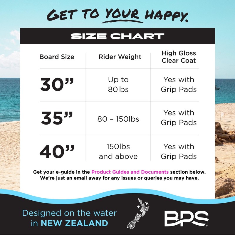BPS 'Gator' 35" Skim Board - Epoxy Coated Wood Skimboard