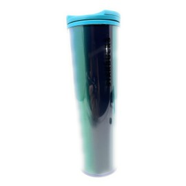 Starbucks 16 oz Double Wall Insulated Blue Green Lenticular Clear Tumbler with Twist Lock Lid