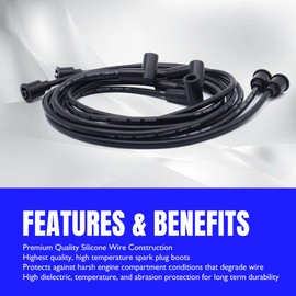 OXCANO 9N12259A 4 PCS Cylinder Spark Plug Wire Set Front Mount Distributors Compatible with Ford 2N 8N 9N Tractor, New.Holland Replacement for 9N12287B