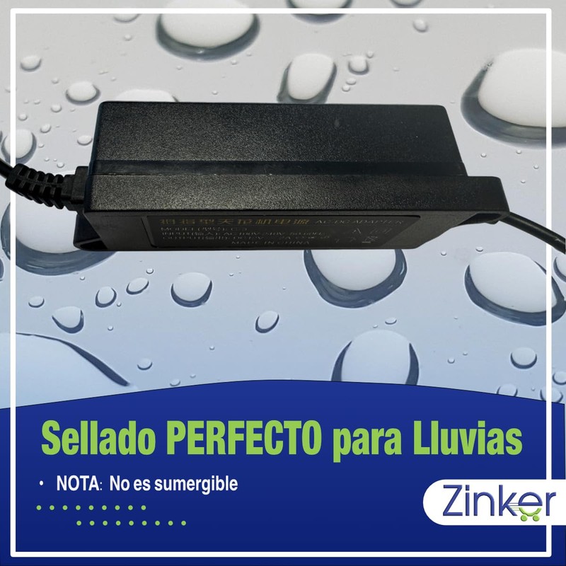 ZINKER Eliminador de Corriente 12V 2A para Exterior Sellado Resistente