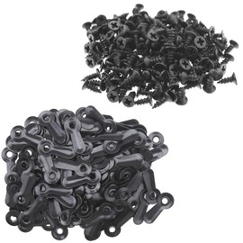 YINETTECH 200 x Black 3/4 Inch Picture Photo Frame Knobs Fasteners with 200 Pieces Screws Hanging Pictures Photos Drawing