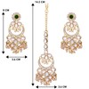 Aheli Kundan Pearl Chandbali Pendientes con Maang Tikka Conjunto de