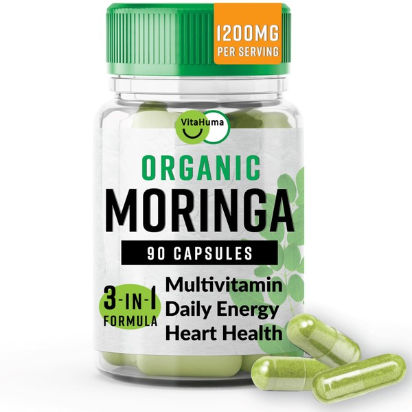VitaHuma Organic Moringa, Nutrient-Dense Antioxidant Support with Vitamin C, A,
