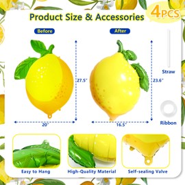 Lemon Foil Balloons She Found Her Main Squeeze Bridal Shower Baby Shower Amalfi Coast Wedding Hawaiian Luau Summer Party Decorations Lemonade Stand Supplies Freshly Graduated Lemon Themed Party Decor