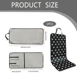 Syylqyr Dog Car Seat Cover, Non-Slip Front Back Seat Protector Black Bone Print 106 cm x 49 cm, for Travel Dog Universal Fits Cars Trucks