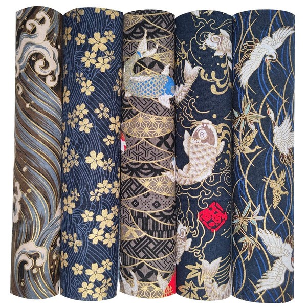 Qililandiy 5PCS Cotton Pattern Fabric Fabric Bundles Small Flower Pattern