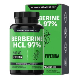 Berberina Hcl 97  500mg De Berberina Clorhidrato, Potenciado Con Piperina (pimienta Negra) Al 97 Y Raz De Crcuma (curcumina, Curcuminoides)...        