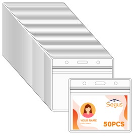 Segus ID Card Holder, Pack of 20 Ec Card Protective Case, Card Sleeves, Transparent, Waterproof ID Holder, Business Card Case with Resealable Zip, for School, Office Supplies