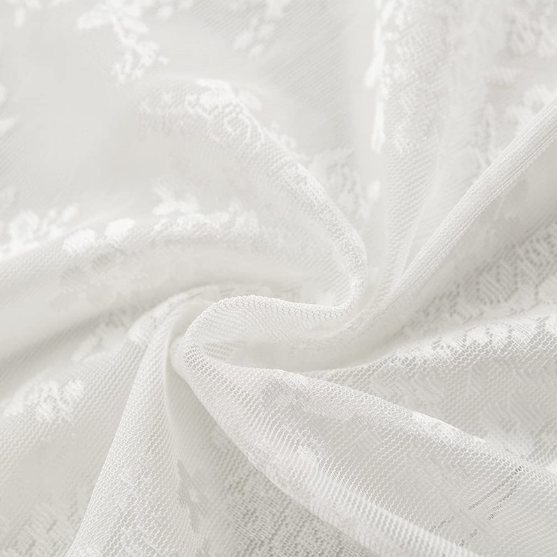 YJ YANJUN White Lace Shower Curtain - Victorian Shower Curtain