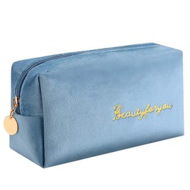 Tizzlyup Makeup Pouch, Makeup Pouch, Mini Pouch, Vanity Pouch, Cosmetics, Storage Pouch, Small Storage Bag, Large Capacity, Small Items, Business Trips, Travel, Lightweight, Functional, Blue