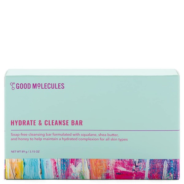Good Molecules Hydrate and Cleanse Bar 89g/3.15oz - Soap-Free Bar with Macadamia Nut, Sweet Almond Oil, and Shea Butter to Balance, Moisturize for Dehydrated Skin - Skin Care For Face and Body