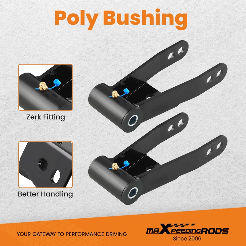 maXpeedingrods 1"-2" Drop Lowering Shackles Leveling Kit For Dodge Ram