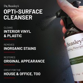 Dr. Beasley's Opti-Surface Cleanser for Autos - Powerful Inorganic Stain Remover, Specially Formulated for Vinyl & Plastic, Non-Oily Matte Finish, 12 Fl Oz