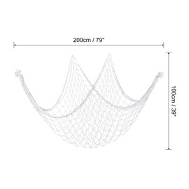 PATIKIL Fishing Net Decor, 80" x 40" Mediterranean Style Photographing Decoration Natural Fish Net Party Accessory for Home Bedroom, White