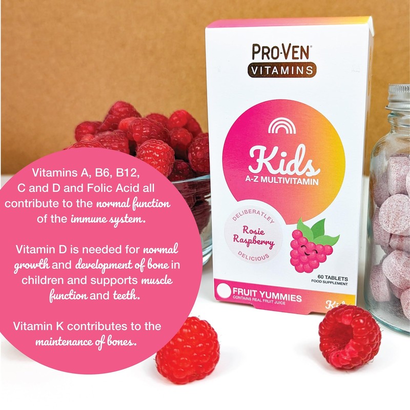 Proven Vitamins - Raspberry-Flavoured Kids Multivitamins Chewable Tablets - Daily