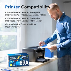 Valuetoner 89A Toner Cartridge Black Compatible Replacement for HP 89A CF289A 89X CF289X for HP LaserJet M507 M507dn M507n M507X M507dng M528 M528dn M528f M528Z M528C Series Printer (2-Pack)