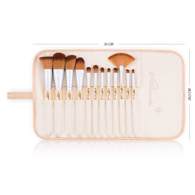 Luvia Cosmetics Vegan Cosmetic Brush, 12 Make-Up Brushes in Brush