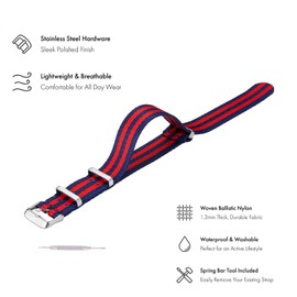 Garrulax Watch Strap Nylon Quick Release with Heavy Buckle 18mm 20mm 22mm Premium Nylon Watch Straps for Men and Women (Pack of 2)