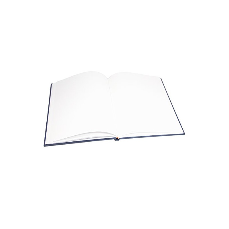 BookFactory Large Blue Blank Book/Blank Notebook - 96 Pages Blank