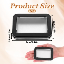 Cotton Swab Holder for Travel, 2 Pcs 3.4 × 2.6 Inch Portable Small Dental Floss Holder, Refillable Travel Floss Picks Case for Cotton Swabs, Hair Ties, Floss, Transparent and Visible