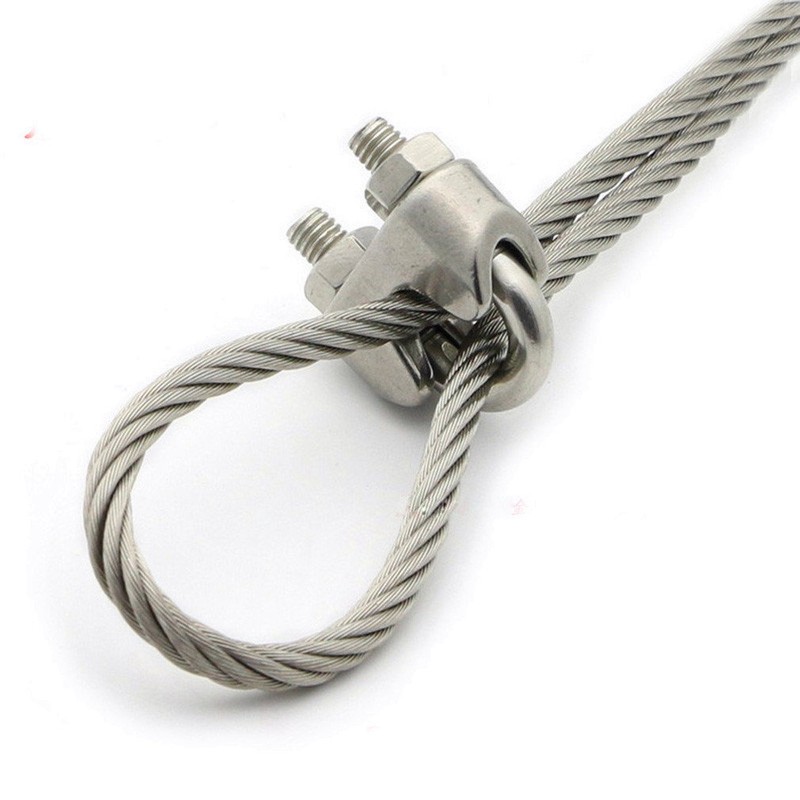 10 Pcs Stainless Steel Wire Rope Cable Clip Clamp 6mm
