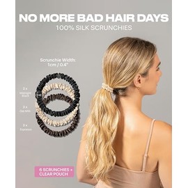 Colorado Home Co Coleteros de Seda de Morera de Lujo Sundaysilks para Mujeres Y Niñas | Gomas para El Pelo Sedosas Y Antideslizantes para Cabello Natu