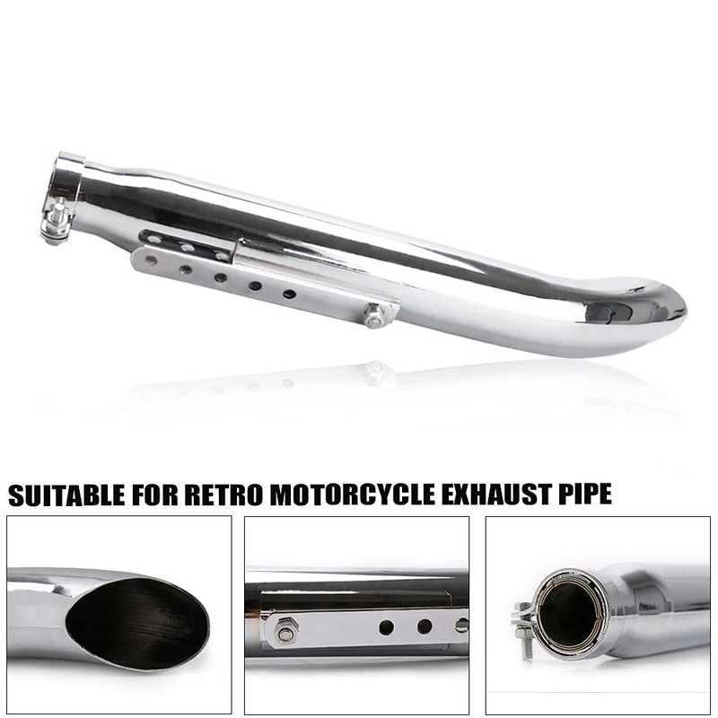 Tesmirror Universal Motorcycle Stainless Steel Slash Cut Exhaust Tip Exhaust