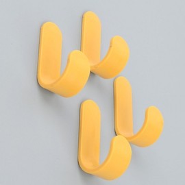 4-Pack Colored Multi-functional Wall-Mounted Entryway Hooks for Coats, Hats, Keys Organization 3ea