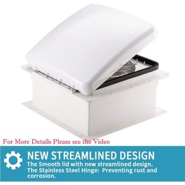 RVLOVENT RV Vent Fan Roof 12V Remote Control 14 x 14 inches 10-Speed