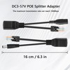 GINTOOYUN 1 Pair of POE Splitter Adapter DC3-57V 100Mbps DC5.5x2.1mm