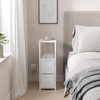 TUTOTAK Small Narrow LED End Table with Charging Station, Side