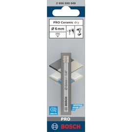 Bosch 1x PRO Ceramic Diamond Dry Drill Bit for Cylindrical Shank and Rotary Drill/Drivers (for Tiles, Hard tiles, Ø 6 mm, Professional Accessory Rotary Drill/Drivers)