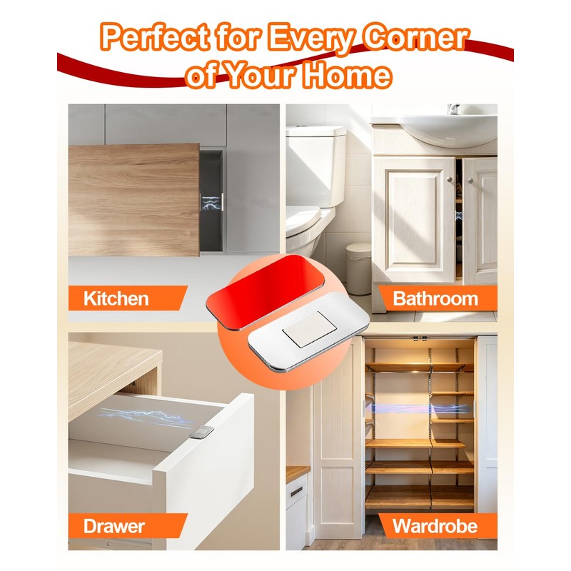 6 Pack Magnetic Cabinet Door Catch Latches, Ultra Thin Cabinet