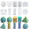 Nganhwei 10 Pcs Geometric Candle Mold, Unique Candle Molds for