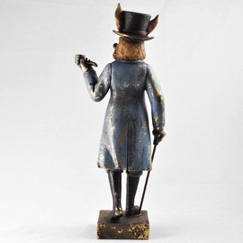 Fiesta Studios Rabbit with Pipe Statue Vintage Clothing Style Unique Novelty Decor Steampunk Fantasy Dapper Animals H28cm