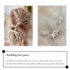 Unicra Bride Wedding Flower Hair Pins Bridal Pearl Hair Piece