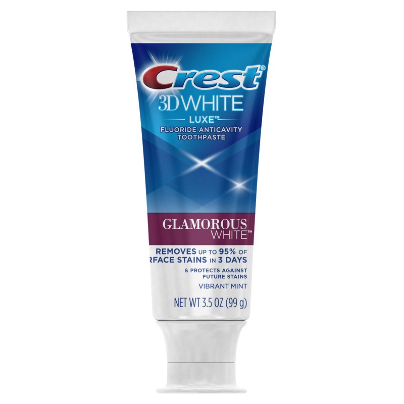 Crest Twin Pack 3D White Luxe Glamorous White Toothpaste, 3.5