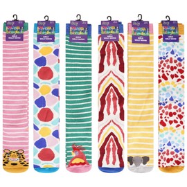 Soxy Boys Girls Design Wellington Boot Socks - 6 Pack - Children Welly Socks - Festival Walking Hiking Thermal Socks - Multi Jungle Designs - UK Shoe Size 12-3