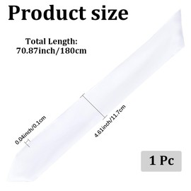 CABODYALS 1.8M Long White Satin Graduation Sash Sublimation Honor Plain Grad Blank Stoles Unisex Smooth Silk Soft Shawl Classic End Sashes for Adults Academic Choral Ceremony Graduations Society