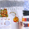 Winlyn 24 Sets Fall Leaf Suncatchers Ornaments Decorations DIY Window