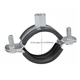 AKIHISA 5 PCS Split Ring Pipe Hanger Heavy Duty Adjustable Pipe Bracket Clamp Wall Mount Ceiling Mount Pipe Support ID 3.5 Inch(89mm)