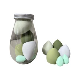 ShineMates Makeup Sponges, 6 Pack Makeup Sponges (4 Large + 2 Mini), Soft Non-Absorbent Blenders for Foundation, Dry & Wet Use, Yellow Purple Pink Matcha Green (Matcha)