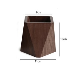 Joy PerfvmE - Wooden Pen Holder - Walnut Desk Organiser, Multi-Functional Desk Tidy, Pen Pot and Pencil Box, Pen Holder for Desk, Pencil Pots, Durable Wooden Desk Organise (Rhombic)