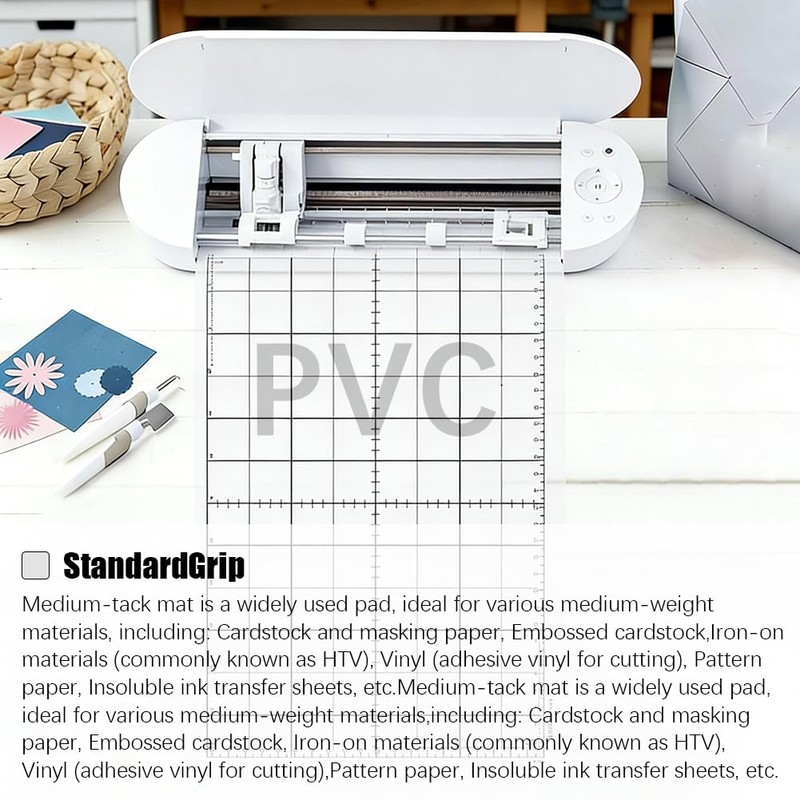 Cowhilan 6 Pack StandardGrip Cutting Mats 8x12 inch for Silhouette