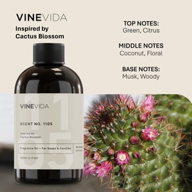 VINEVIDA [4oz] Cactus Blossom Fragrance Oil for Candle Making - Made in USA Candle Scents for Candle Making - Natural Candle Fragrance Oil - Scents for Soap Making