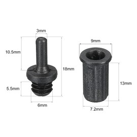 MECCANIXITY Speaker Grill Guides Plastic Black Dia 6mm for Speaker Parts Accessories Pack of 12