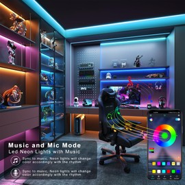 GANZQH Led Lights for Bedroom 50FT, RGB Led Strip Lights Color Changing Indoor, Music Sync Led Light Strip with Remote & App Control, DIY Fancy Led Lights for Room Decor Ambient Lighting (1 * 50FT)