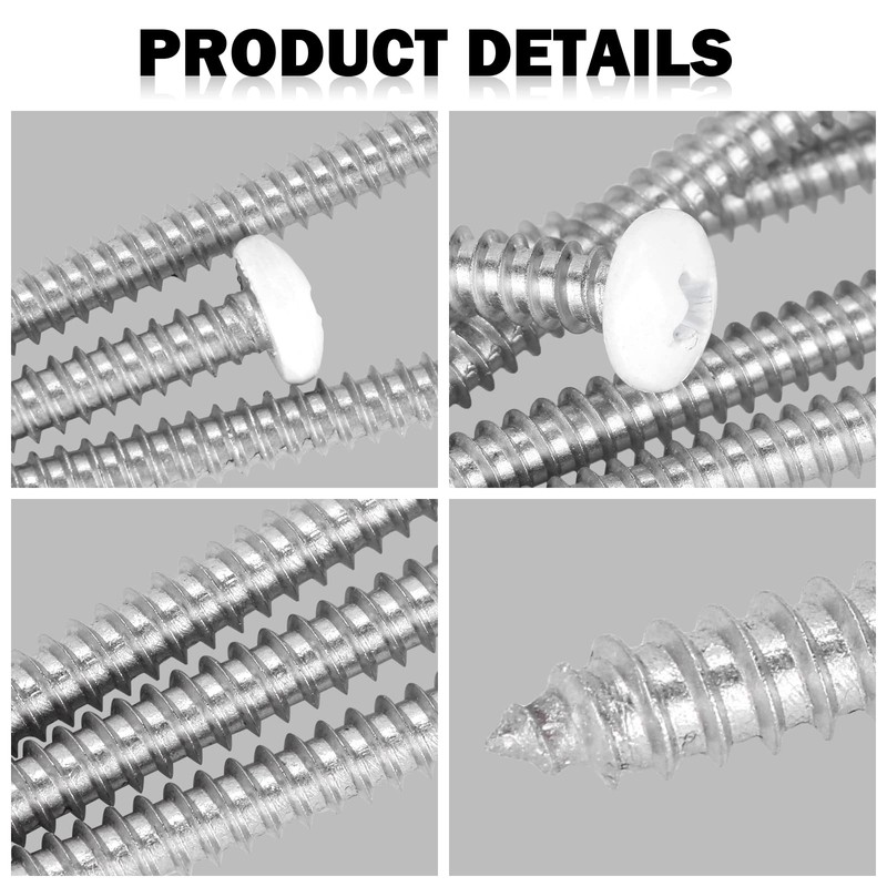 White Head 100 PCS #6x1-1/2(1.5 inch) Stainless Steel Phillips Pan