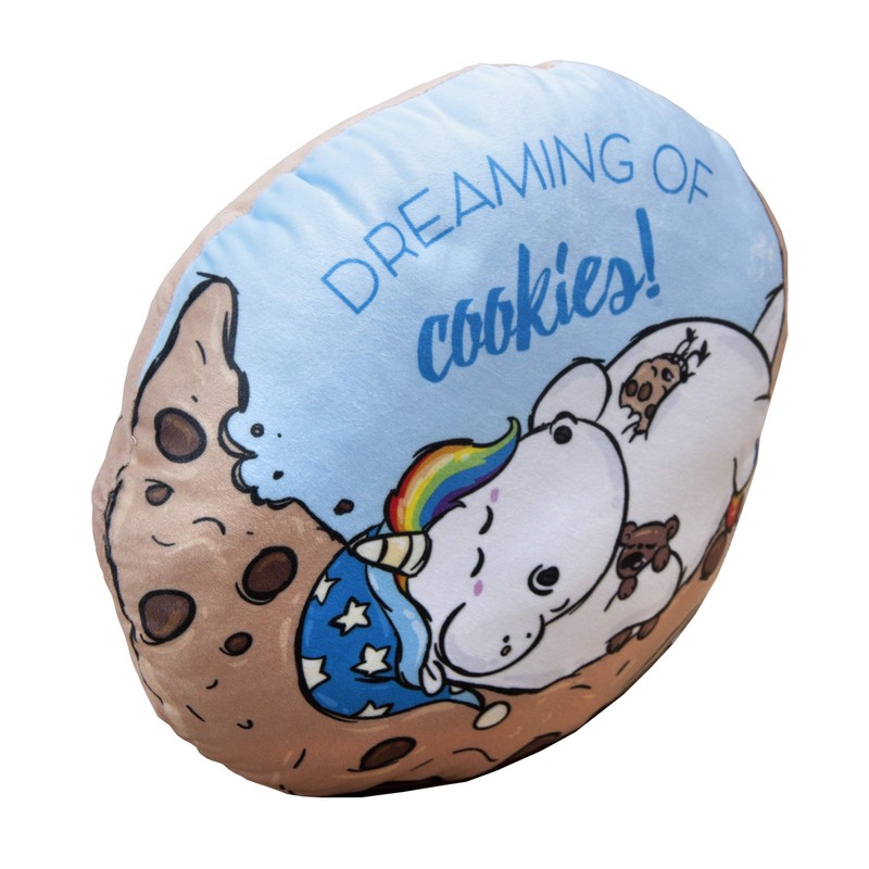 Herding Pummeleinhorn Soft Velvet Cushion with Reversible Motif, Diameter 30